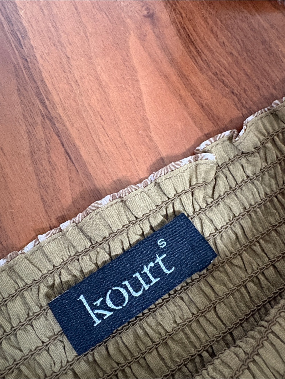 Kourt Calypso Smocked Lurex Mini Dress Gold Shimmer Puff Sleeve Size Small - Picture 7 of 8